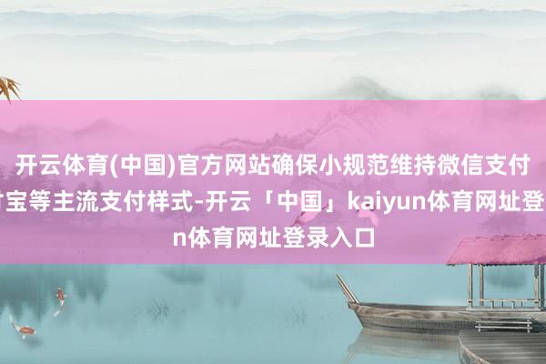 开云体育(中国)官方网站确保小规范维持微信支付、支付宝等主流支付样式-开云「中国」kaiyun体育网址登录入口