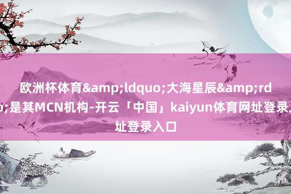 欧洲杯体育&ldquo;大海星辰&rdquo;是其MCN机构-开云「中国」kaiyun体育网址登录入口
