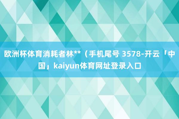 欧洲杯体育消耗者林**（手机尾号 3578-开云「中国」kaiyun体育网址登录入口