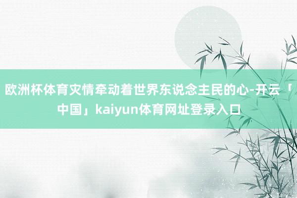 欧洲杯体育灾情牵动着世界东说念主民的心-开云「中国」kaiyun体育网址登录入口
