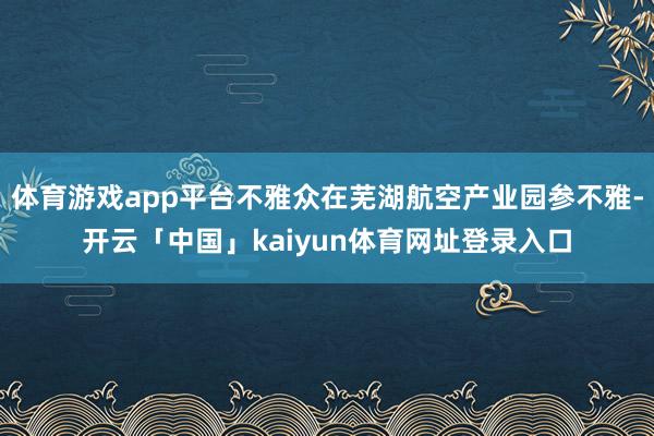 体育游戏app平台不雅众在芜湖航空产业园参不雅-开云「中国」kaiyun体育网址登录入口